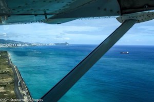 Underwing View of Waikiki While Landing
